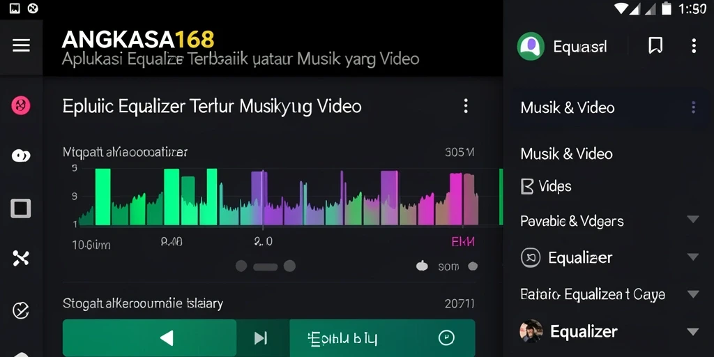 Antarmuka aplikasi ANGKASA168 yang menunjukkan pengaturan Equalizer.