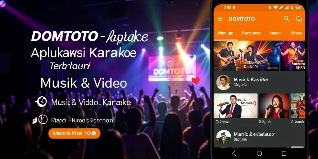 Tampilan antarmuka aplikasi Karaoke DOMTOTO yang user-friendly.