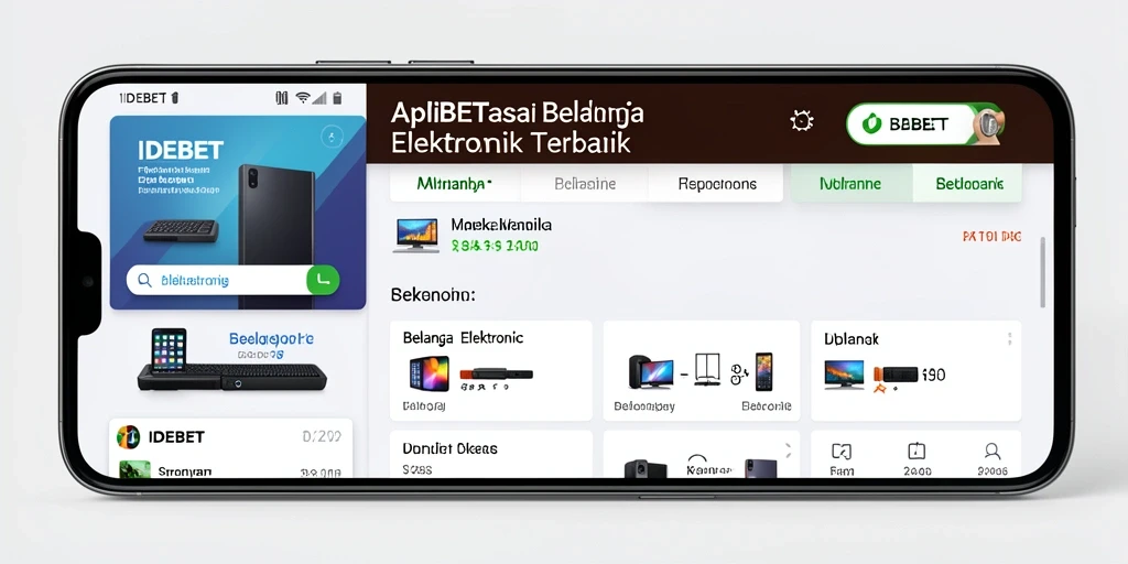 Screenshot antarmuka aplikasi IDEBET yang menampilkan berbagai pilihan elektronik.