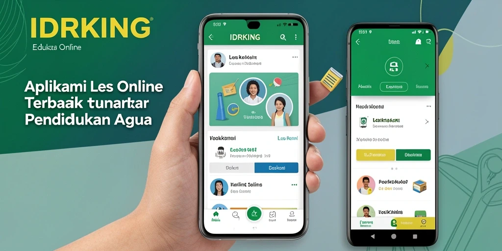 Antarmuka aplikasi IDRKING yang rapi dan intuitif untuk Les Online.