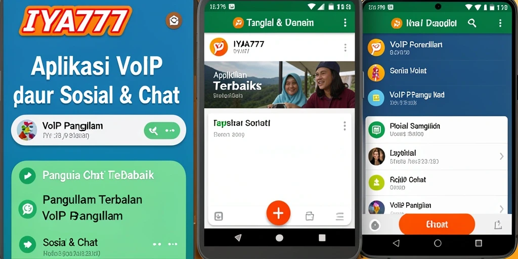 Tampilan antarmuka IYA777 dengan fitur VoIP Panggilan yang intuitif.