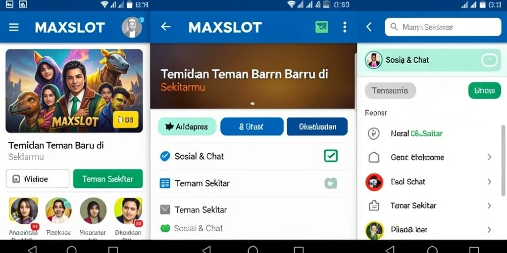 Tampilan antarmuka aplikasi MAXSLOT yang menarik dan mudah digunakan.