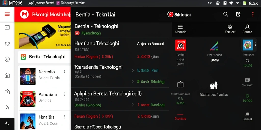 Antarmuka pengguna MT966 yang modern dan fungsional.