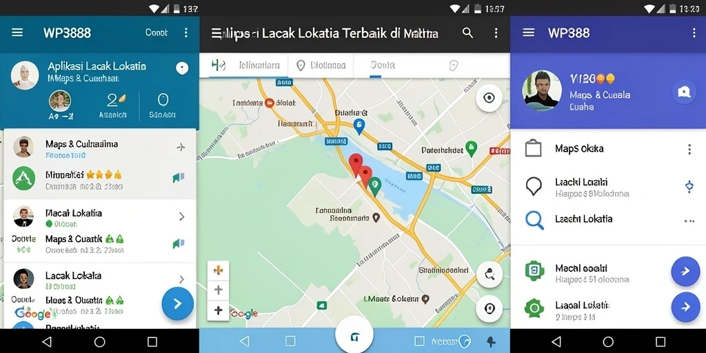 Tampilan antarmuka WP888 untuk pelacakan lokasi yang intuitif.
